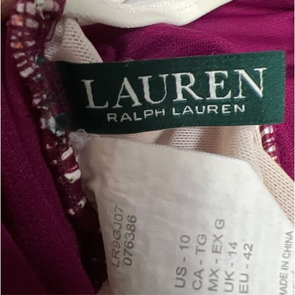 Lauren Ralph Lauren Womens High Cut Multicolor One Piece Bathing Suit Size 10 - Picture 7 of 9